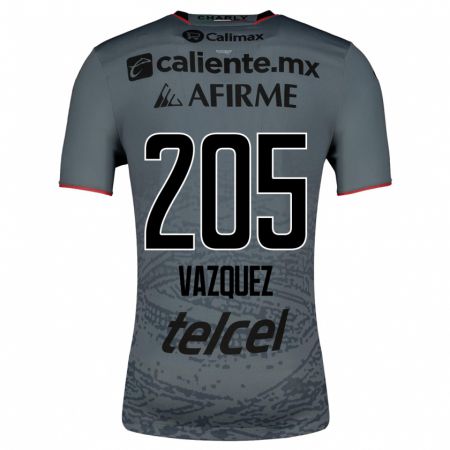Kandiny Enfant Maillot Aldair Vázquez #205 Gris Tenues Extérieur 2023/24 T-Shirt