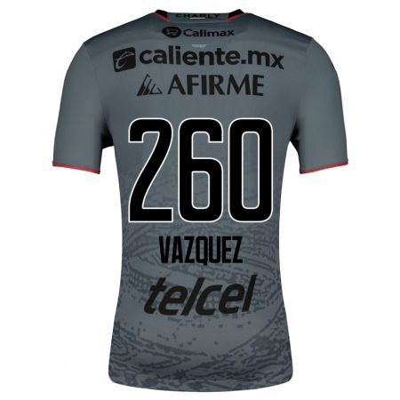 Kandiny Enfant Maillot Octavio Vázquez #260 Gris Tenues Extérieur 2023/24 T-Shirt