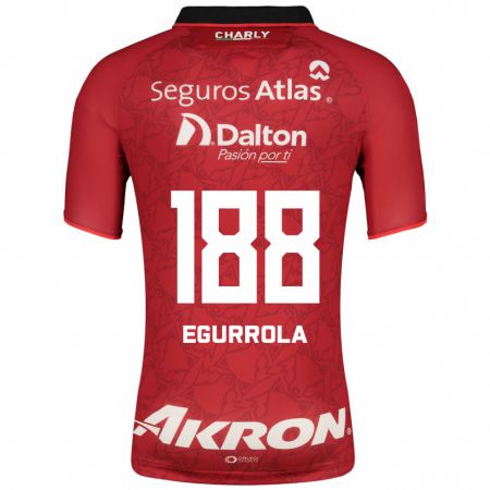 Kandiny Enfant Maillot Luis Egurrola #188 Rouge Tenues Extérieur 2023/24 T-Shirt