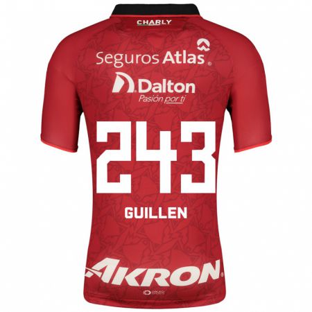 Kandiny Enfant Maillot Jesús Guillén #243 Rouge Tenues Extérieur 2023/24 T-Shirt
