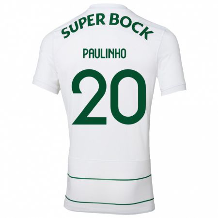 Kandiny Enfant Maillot Paulinho #20 Blanc Tenues Extérieur 2023/24 T-Shirt