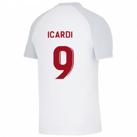 Kandiny Enfant Maillot Mauro Icardi #9 Blanc Tenues Extérieur 2023/24 T-Shirt