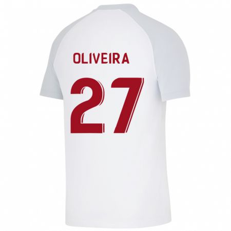 Kandiny Enfant Maillot Sérgio Oliveira #27 Blanc Tenues Extérieur 2023/24 T-Shirt