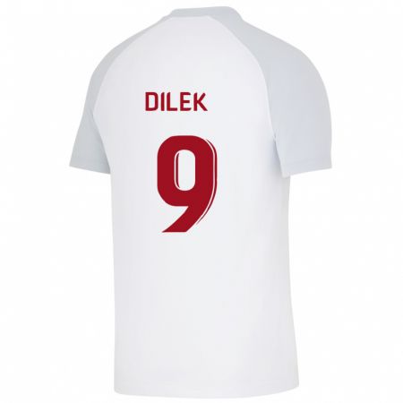 Kandiny Enfant Maillot Yalin Dilek #9 Blanc Tenues Extérieur 2023/24 T-Shirt
