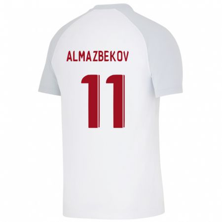 Kandiny Enfant Maillot Beknaz Almazbekov #11 Blanc Tenues Extérieur 2023/24 T-Shirt