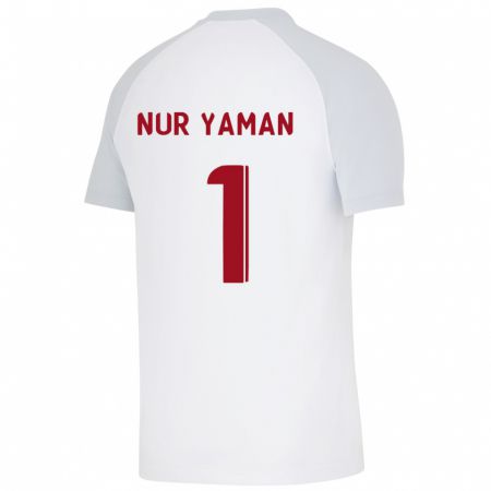 Kandiny Enfant Maillot Gamze Nur Yaman #1 Blanc Tenues Extérieur 2023/24 T-Shirt