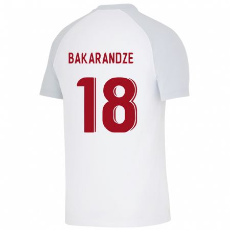 Kandiny Enfant Maillot Kristina Bakarandze #18 Blanc Tenues Extérieur 2023/24 T-Shirt