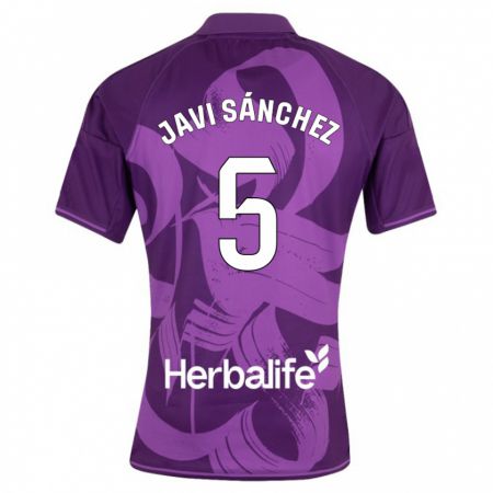 Kandiny Enfant Maillot Javi Sánchez #5 Violet Tenues Extérieur 2023/24 T-Shirt