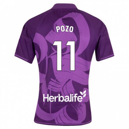 Kandiny Enfant Maillot Manuel Pozo #11 Violet Tenues Extérieur 2023/24 T-Shirt