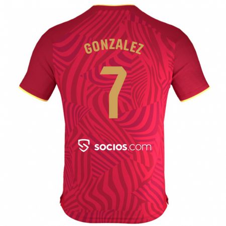 Kandiny Enfant Maillot Juan González #7 Rouge Tenues Extérieur 2023/24 T-Shirt