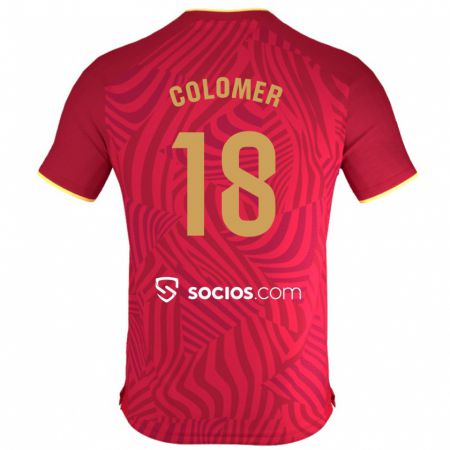 Kandiny Enfant Maillot Carlos Colomer #18 Rouge Tenues Extérieur 2023/24 T-Shirt
