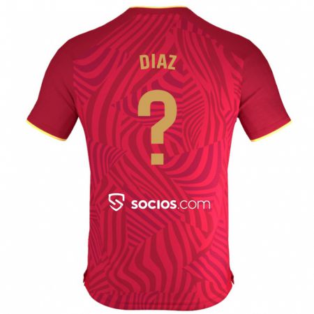 Kandiny Enfant Maillot Álvaro Díaz #0 Rouge Tenues Extérieur 2023/24 T-Shirt