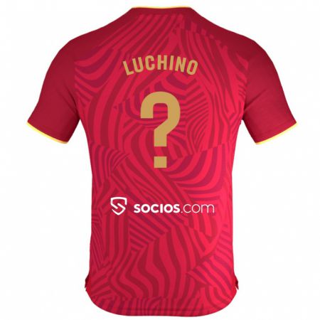 Kandiny Enfant Maillot Lorenzo Luchino #0 Rouge Tenues Extérieur 2023/24 T-Shirt