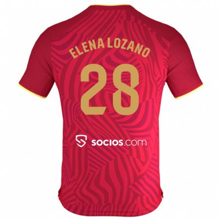 Kandiny Enfant Maillot Elena Lozano Gallego #28 Rouge Tenues Extérieur 2023/24 T-Shirt