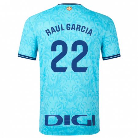 Kandiny Enfant Maillot Raúl García #22 Bleu Ciel Tenues Extérieur 2023/24 T-Shirt