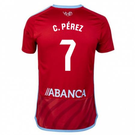 Kandiny Enfant Maillot Carles Pérez #7 Rouge Tenues Extérieur 2023/24 T-Shirt
