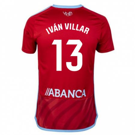 Kandiny Enfant Maillot Iván Villar #13 Rouge Tenues Extérieur 2023/24 T-Shirt