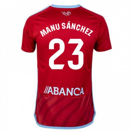 Kandiny Enfant Maillot Manu Sánchez #23 Rouge Tenues Extérieur 2023/24 T-Shirt