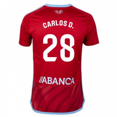 Kandiny Enfant Maillot Carlos Domínguez #28 Rouge Tenues Extérieur 2023/24 T-Shirt