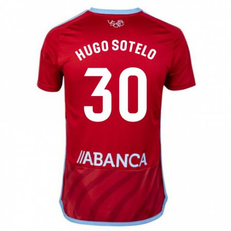 Kandiny Enfant Maillot Hugo Sotelo #30 Rouge Tenues Extérieur 2023/24 T-Shirt