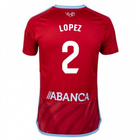 Kandiny Enfant Maillot Iván López #2 Rouge Tenues Extérieur 2023/24 T-Shirt
