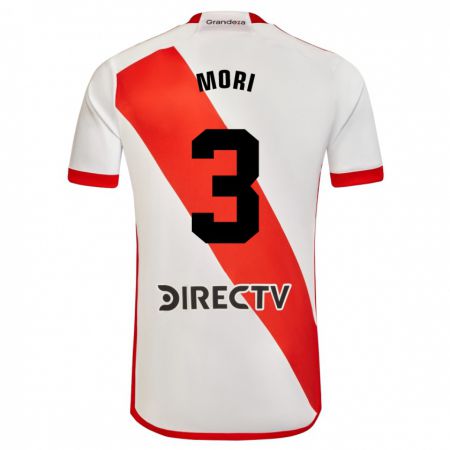 Kandiny Homme Maillot Ramiro Funes Mori #3 Blanc Rouge Tenues Domicile 2023/24 T-Shirt