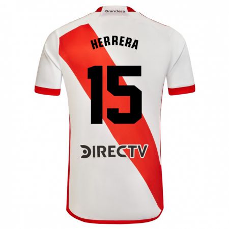 Kandiny Homme Maillot Andrés Herrera #15 Blanc Rouge Tenues Domicile 2023/24 T-Shirt