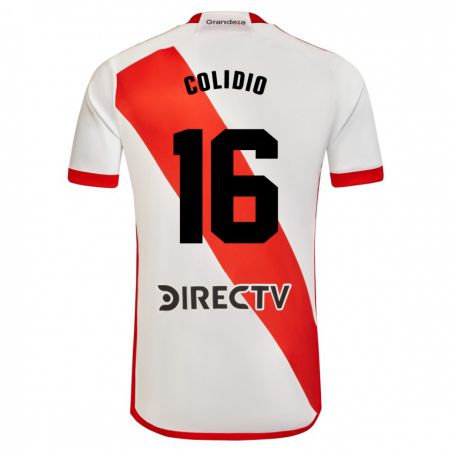 Kandiny Homme Maillot Facundo Colidio #16 Blanc Rouge Tenues Domicile 2023/24 T-Shirt