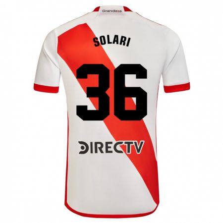 Kandiny Homme Maillot Pablo Solari #36 Blanc Rouge Tenues Domicile 2023/24 T-Shirt
