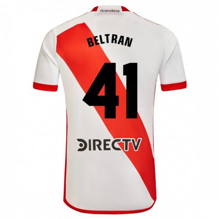 Kandiny Homme Maillot Santiago Beltrán #41 Blanc Rouge Tenues Domicile 2023/24 T-Shirt
