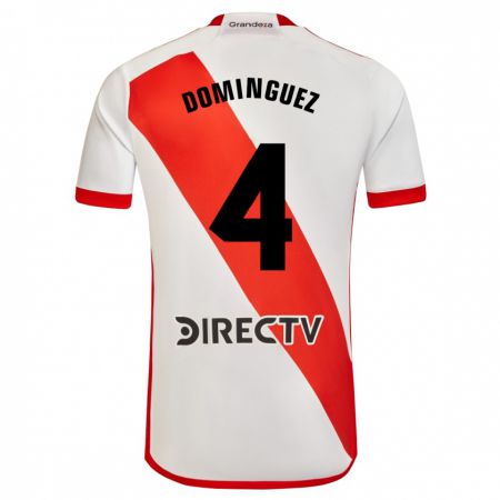 Kandiny Homme Maillot Evelyn Sofía Domínguez #4 Blanc Rouge Tenues Domicile 2023/24 T-Shirt
