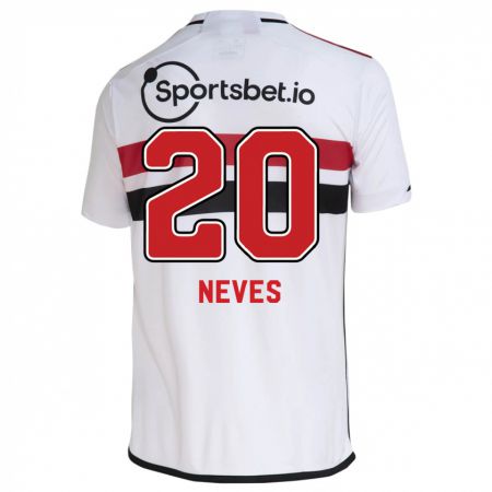 Kandiny Homme Maillot Gabriel Neves #20 Blanc Tenues Domicile 2023/24 T-Shirt
