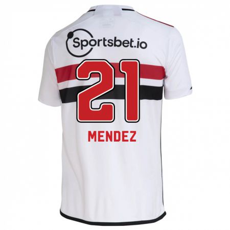 Kandiny Homme Maillot Jhegson Méndez #21 Blanc Tenues Domicile 2023/24 T-Shirt