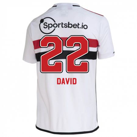 Kandiny Homme Maillot David #22 Blanc Tenues Domicile 2023/24 T-Shirt