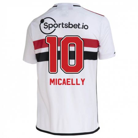 Kandiny Homme Maillot Micaelly #10 Blanc Tenues Domicile 2023/24 T-Shirt
