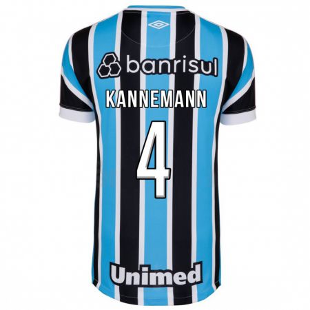 Kandiny Homme Maillot Walter Kannemann #4 Bleu Tenues Domicile 2023/24 T-Shirt