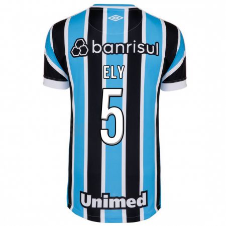 Kandiny Homme Maillot Rodrigo Ely #5 Bleu Tenues Domicile 2023/24 T-Shirt