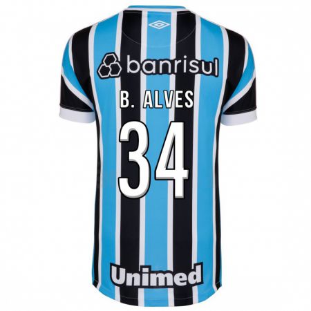 Kandiny Homme Maillot Bruno Alves #34 Bleu Tenues Domicile 2023/24 T-Shirt