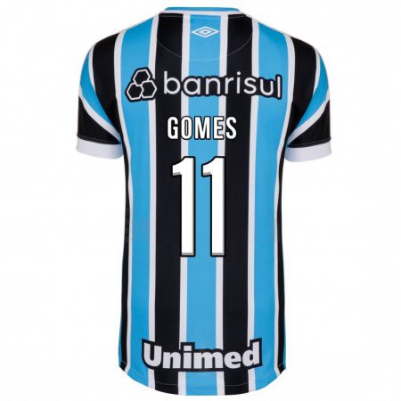 Kandiny Homme Maillot Gustavo Gomes #11 Bleu Tenues Domicile 2023/24 T-Shirt