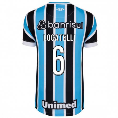 Kandiny Homme Maillot Natane Locatelli #6 Bleu Tenues Domicile 2023/24 T-Shirt