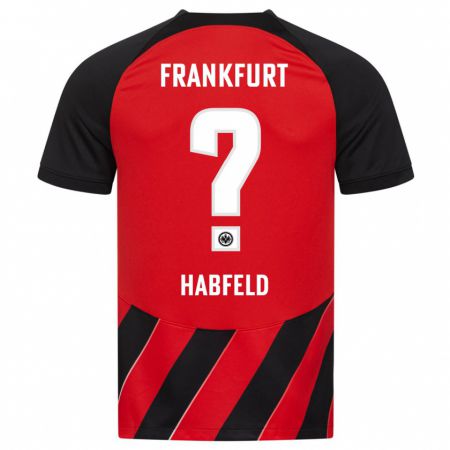 Kandiny Homme Maillot Josef Haßfeld #0 Rouge Noir Tenues Domicile 2023/24 T-Shirt