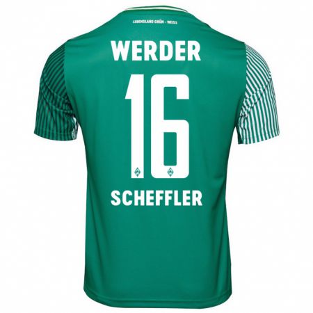 Kandiny Homme Maillot Ian Scheffler #16 Vert Tenues Domicile 2023/24 T-Shirt
