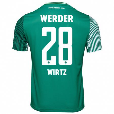 Kandiny Homme Maillot Juliane Wirtz #28 Vert Tenues Domicile 2023/24 T-Shirt