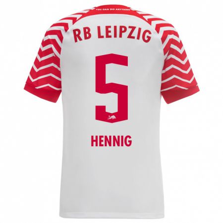 Kandiny Homme Maillot Lenny Hennig #5 Blanc Tenues Domicile 2023/24 T-Shirt