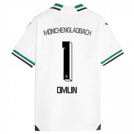 Kandiny Homme Maillot Jonas Omlin #1 Blanc Vert Tenues Domicile 2023/24 T-Shirt
