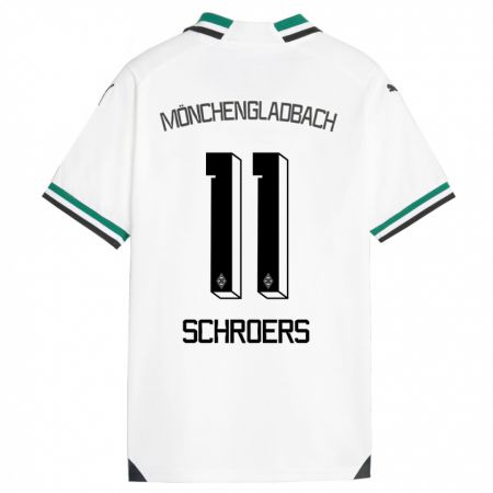 Kandiny Homme Maillot Mika Schroers #11 Blanc Vert Tenues Domicile 2023/24 T-Shirt