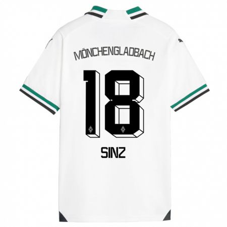 Kandiny Homme Maillot Michelle Sinz #18 Blanc Vert Tenues Domicile 2023/24 T-Shirt