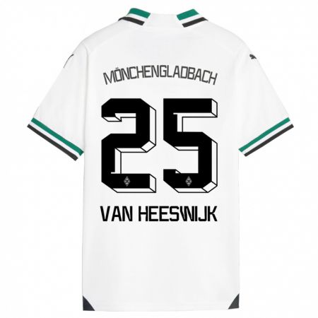 Kandiny Homme Maillot Amber Van Heeswijk #25 Blanc Vert Tenues Domicile 2023/24 T-Shirt