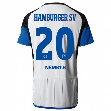 Kandiny Homme Maillot András Németh #20 Blanc Tenues Domicile 2023/24 T-Shirt