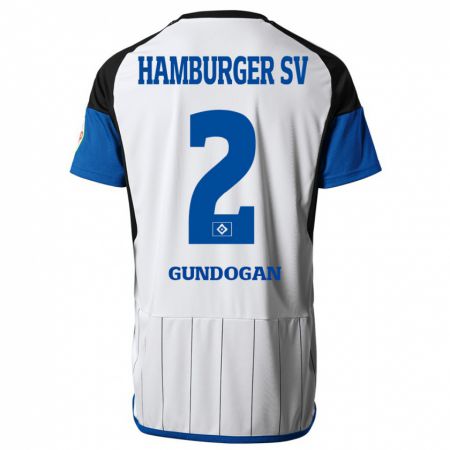 Kandiny Homme Maillot Haci Gündogan #2 Blanc Tenues Domicile 2023/24 T-Shirt